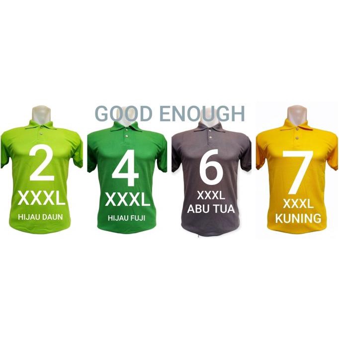 Kaos Polo Shirt Kerah Polos Lengan Pendek Ukuran Xxxl / Jumbo Lj92