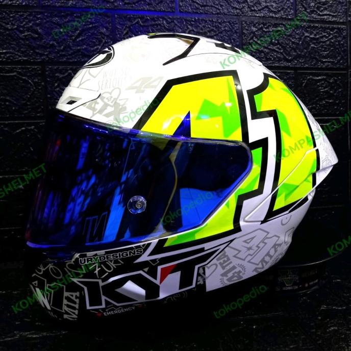 HELM KYT NZ RACE ESPARGARO 2021 WITH SPONSOR PLUS VISOR IRIDIUM