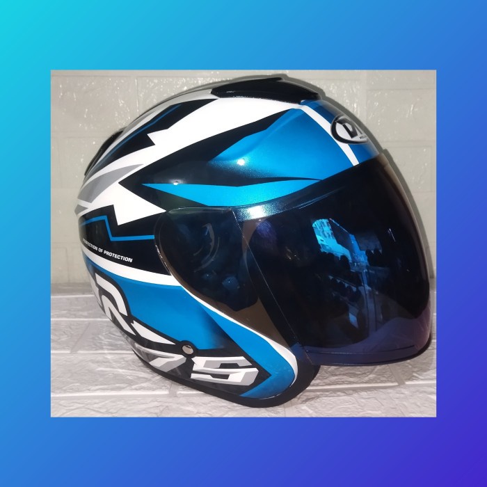 ORDER SEKARANG [BISA COD] Helm Kyoto Osaka Motif Athena Merk Dyr Kaca Venom Blue - Perlengkapan