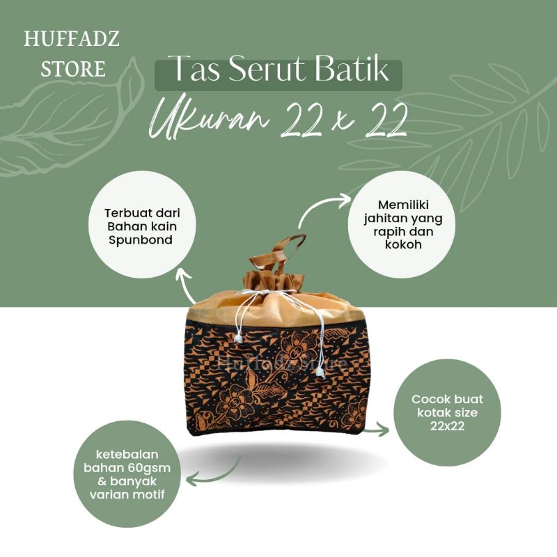 

•Isi 12 pcs• Tas Hajatan Serut Motif Batik ukuran 22 x 22