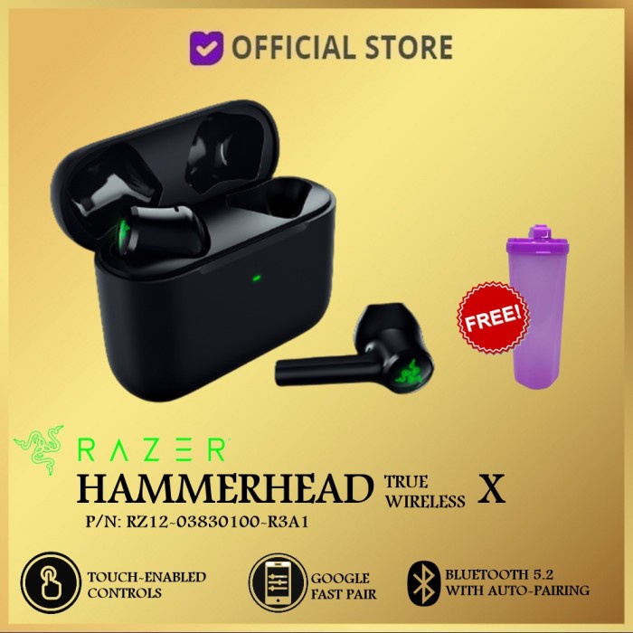 RAZER HAMMERHEAD TRUE WIRELESS X TWS BLUETOOTH HEADSET GAMING EARBUDS