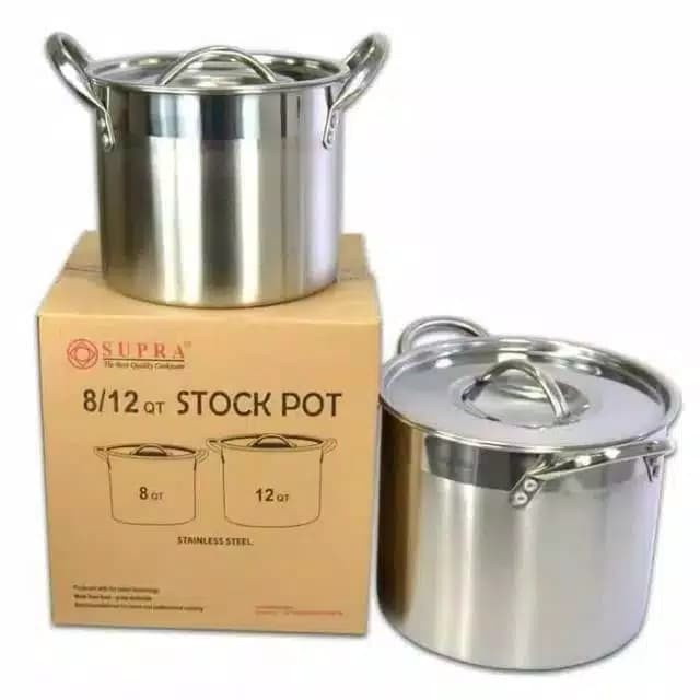 ✨Baru Dandang Langseng Panci Supra Stock Pot Set  8/12 Qt  Stainless Steel Berkualitas