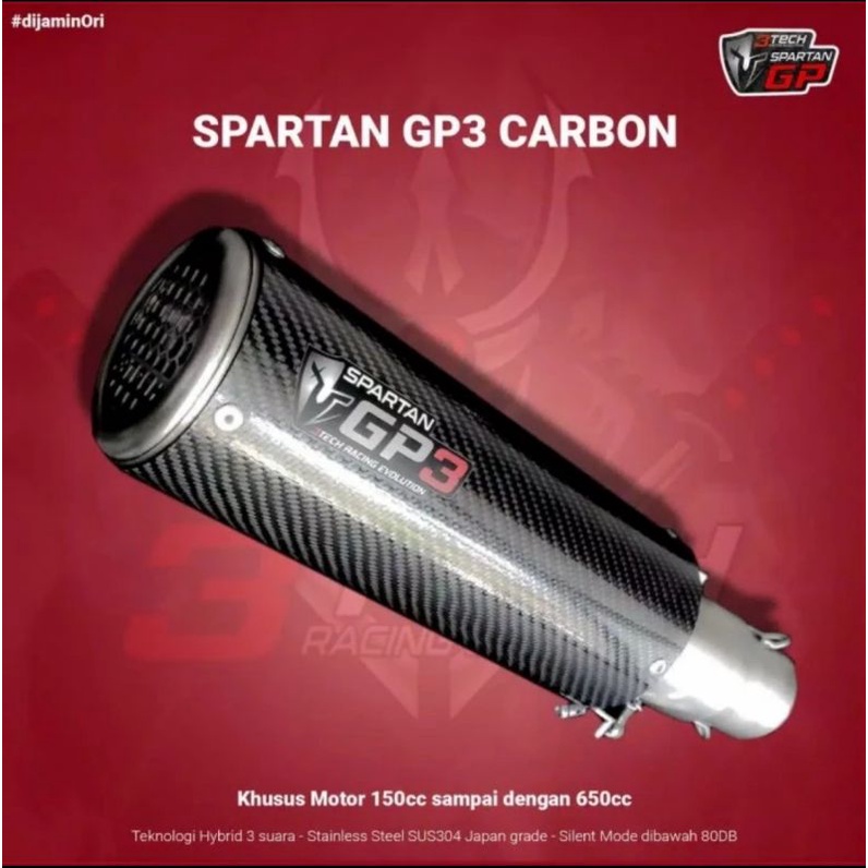 Knalpot 3 Suara SPARTAN GP3 SILINCER ONLY Knalpot Hybrid 3 Mode Suara Original