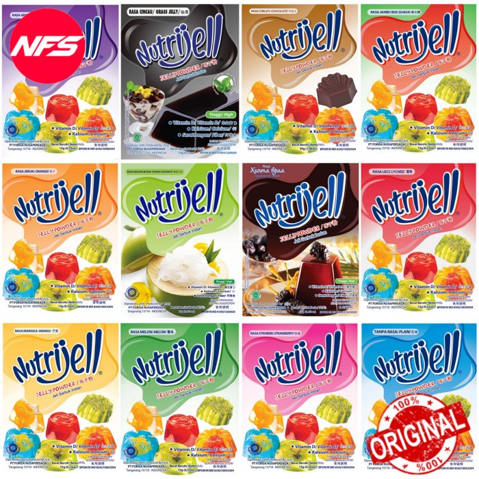 

Nutrijell Jelly Powder 15-30 gr-All Variant Rasa/Plain-Agar Konnyaku