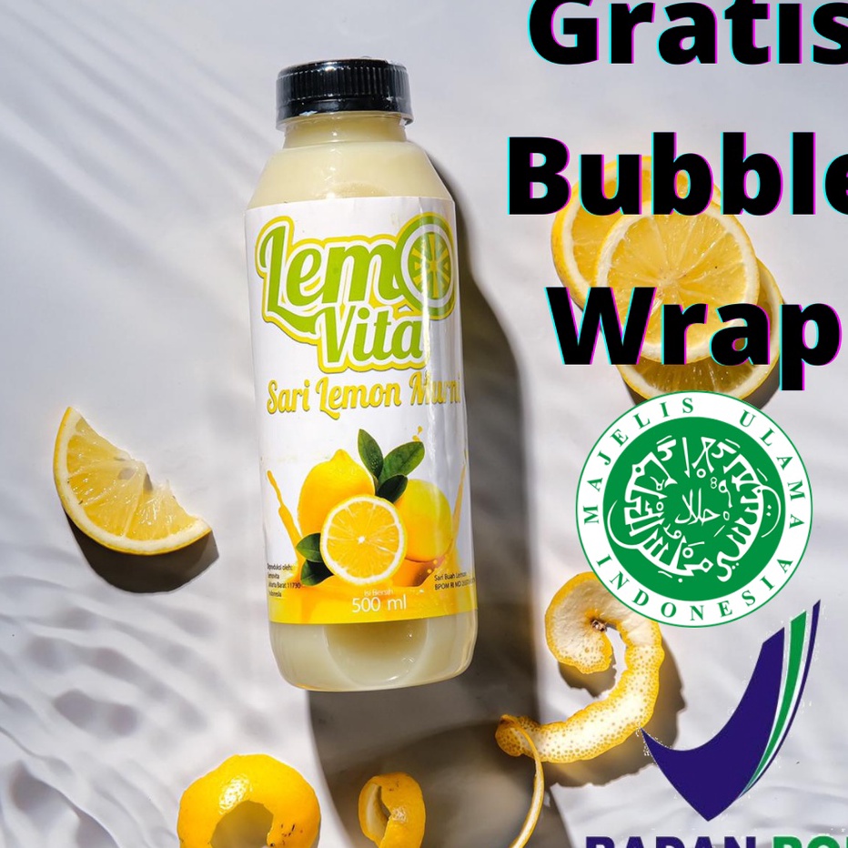 

GYLL6178 [PROMO MURAH!!!] BPOM 500ml Lemovita Fresh Sari Lemon Jus Lemon Murni 100% Jus Halal Alami