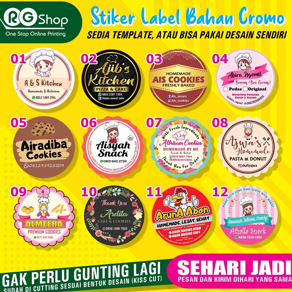 

RSJC3506 STIKER LABEL KEMASAN MAKANAN KUE COOKIES TOPLES LEBARAN KUE LEBARAN