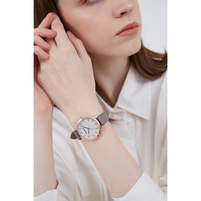 Promo Berrybenka - Jam Tangan Kulit Wanita Sophie Calya Pattern Watches - Grey,One Size