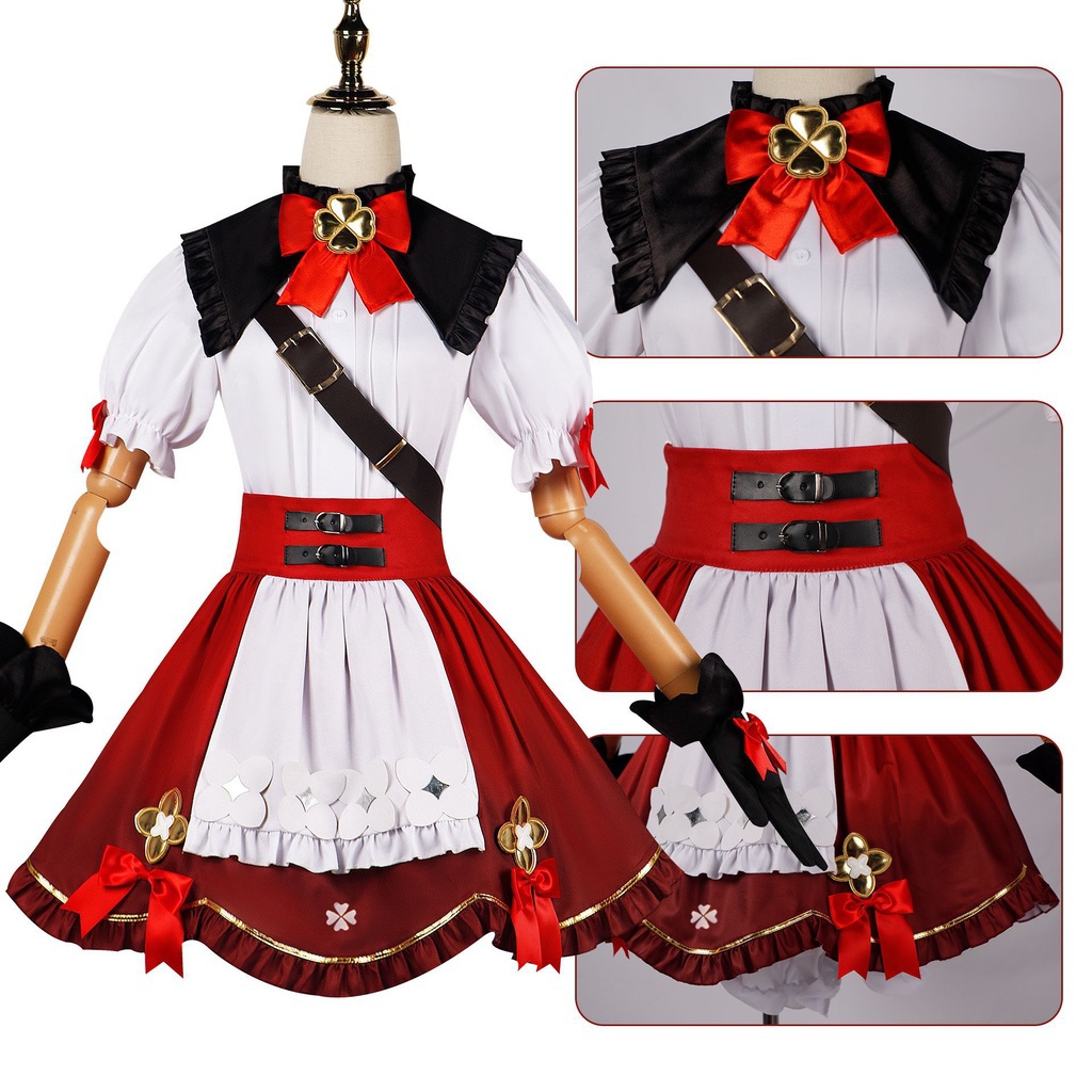 【Fantasy Dragon】Genshin Impact Klee Cosplay costume and Klee wig,Klee shoes