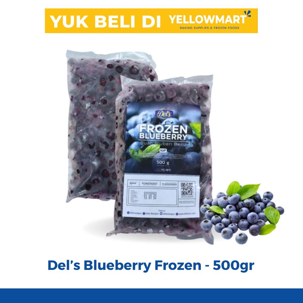 

Del's Bluberry Frozen 500 g - Bluberi Beku Buah Frozen