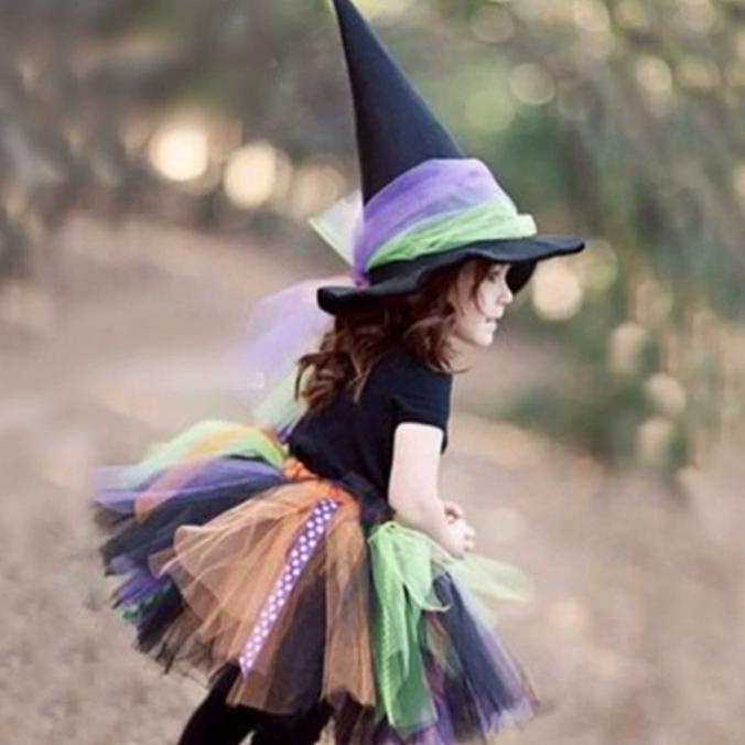 Halloween Witch Rainbow Tutu Skirt Rok Tutu Penyihir Kostum Halloween Pengiriman Cepat