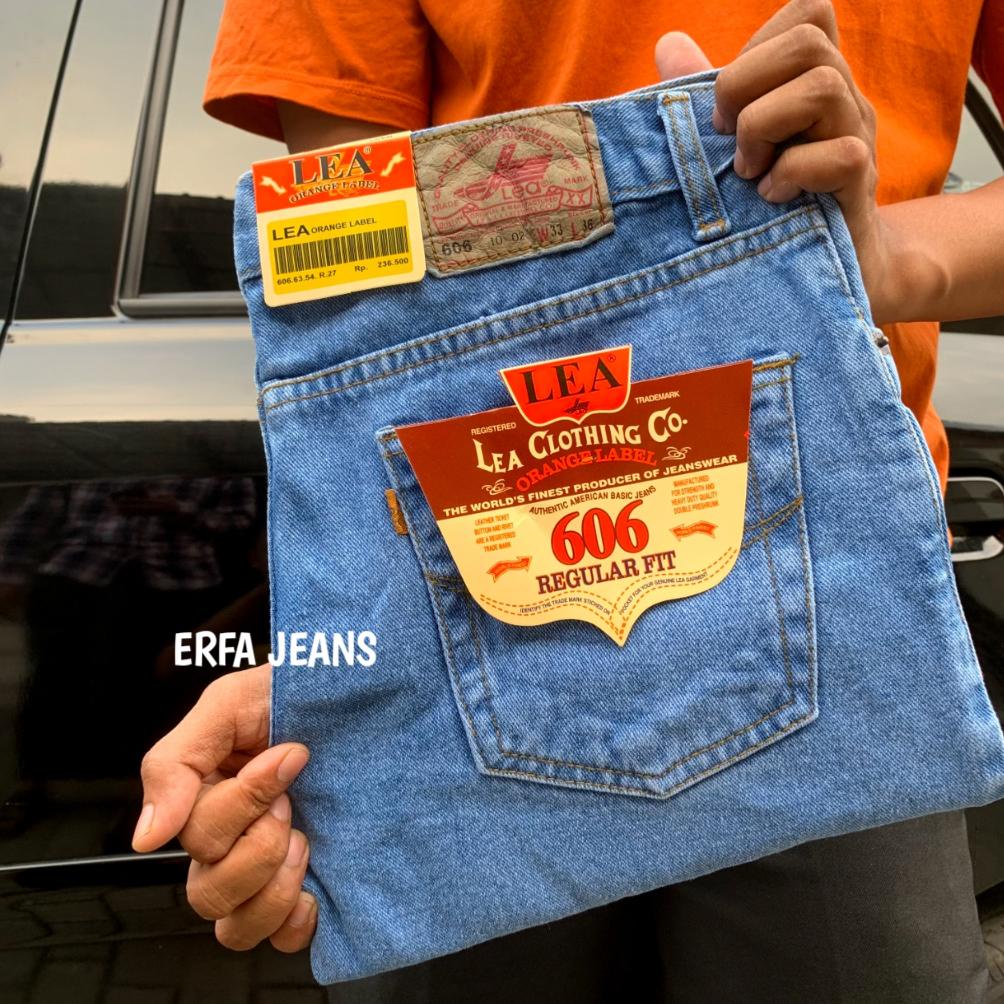 Best Produk Celana Jeans Pria Lea 606 Panjang Model Standar Reguler Bahan Jeans Denim Warna Abu Abu 