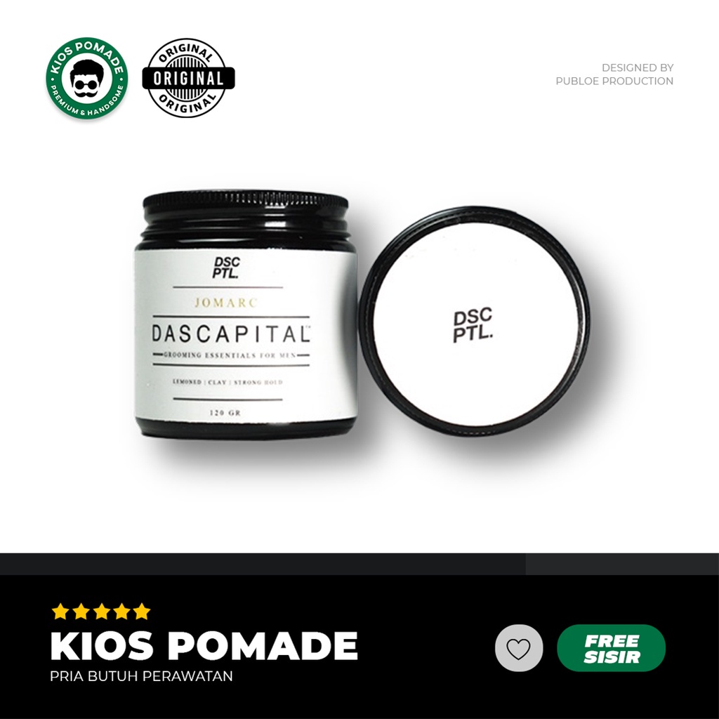 Dascapital Pomade Clay Jomarc Strong Hold Natural Shine