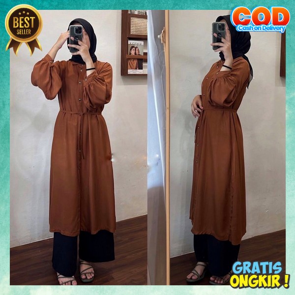 Tunik Wanita Import Premium Bsju Cod Dres Muslim Baju Atasan Tunik Kuliah Long Thunik Murah Runik De
