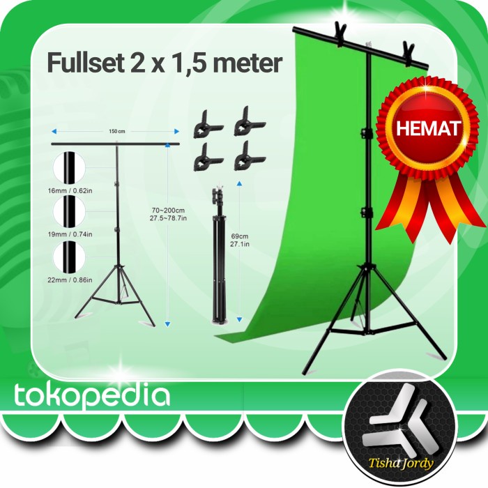 PAKET GREEN SCREEN CHROMA KEY GREENSCREEN BACKGROUND STUDIO PHOTOGRAFI