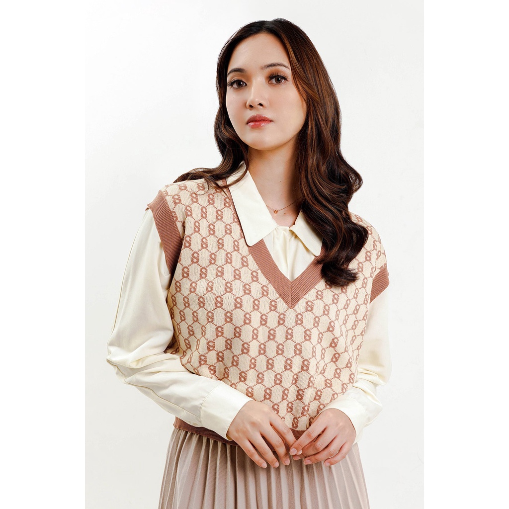 Benang Jarum - Signature Monogram Vest - Choco