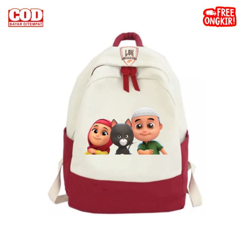 Tas ransel anak laki laki perempuan Paud, Tk, Sd kalakter nussa dan rara