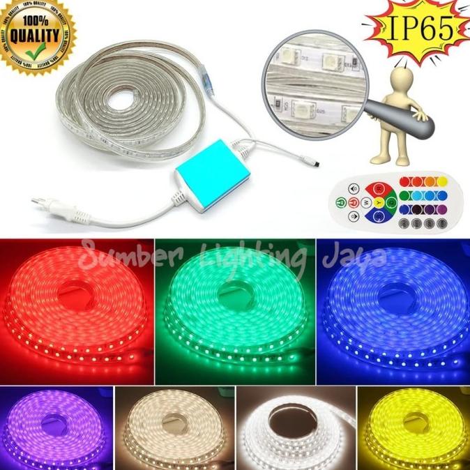 Paket 15M lampu Led strip 5050 RGB plus remote kontrol khusus 15 meter