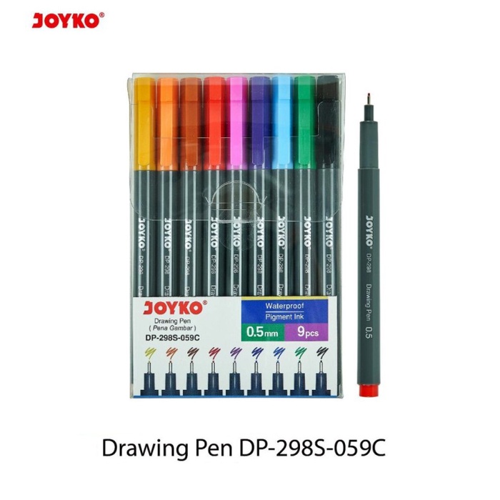 

Joyko Drawing Pen Set Dp-298S 059C 9 Warna [ Set ] Terbaru