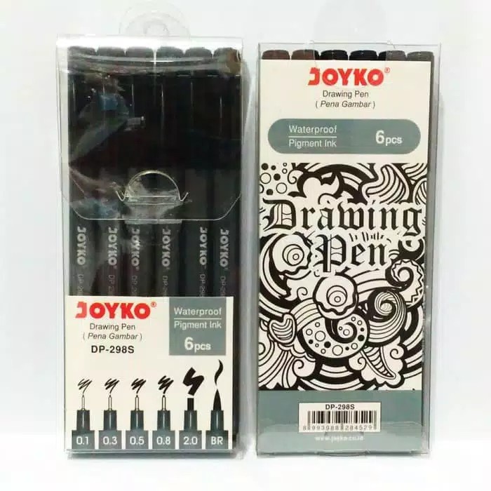 

Drawing Pen Dp-298S Joyko Set 6 Pcs Pulpen Water Proof Terbaru