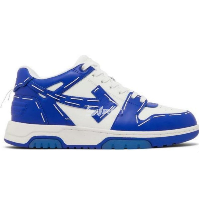 Off White Out of Office Low "Sartorial Stitch - Blue White" 100% Authentic
