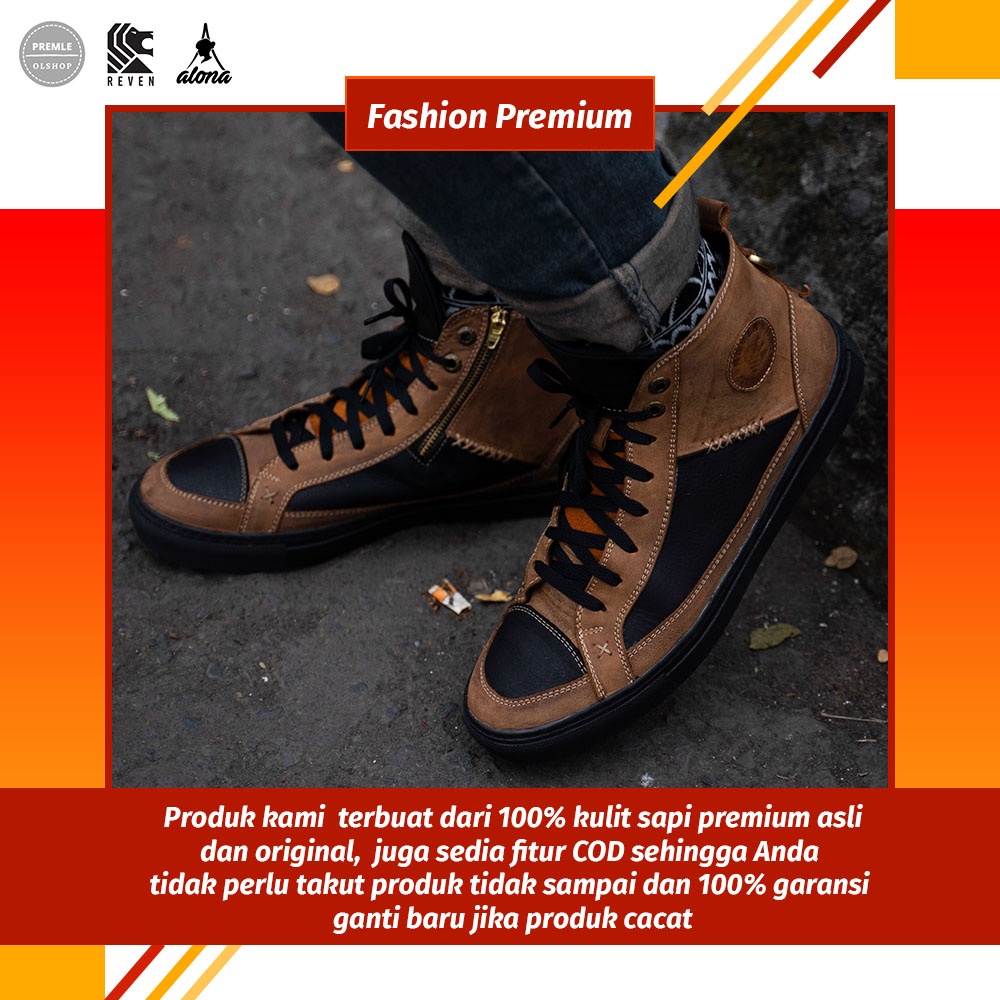 Sepatu tali kulit pria asli ori casual premium bahan kulit sapi / sepatu cowok keren branded