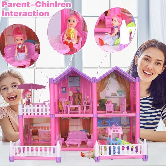 Lk Jojotoy 222Pcs Mainan Princess Castle 11 House Barbie Rumah Rumahan