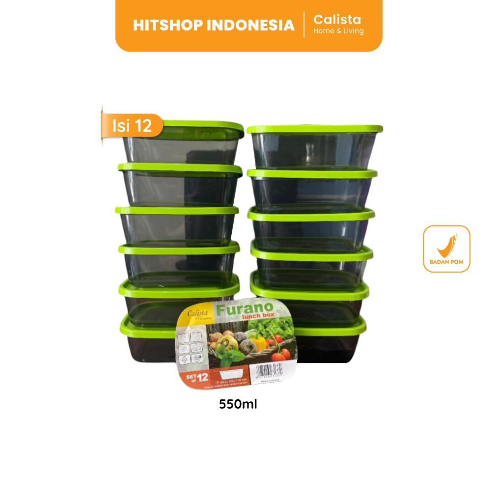 

| [calista] wadah makanan sealware furano green 550ml (set isi 12 pcs) bpa free / kotak makan - lunch box / hitshop