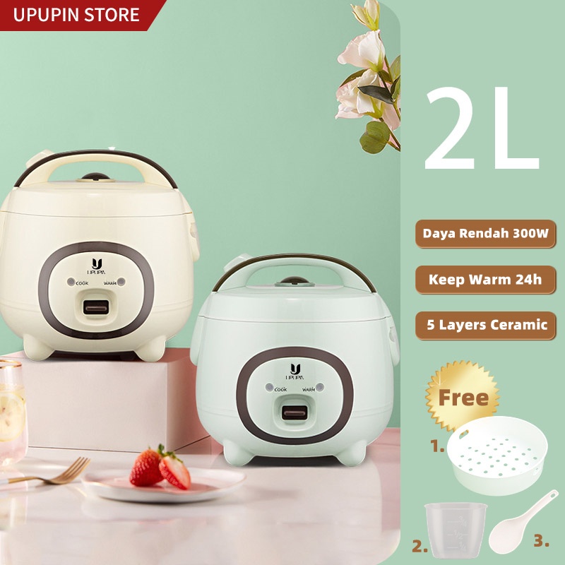 UPUPIN Magic Com Rice Cooker Mini 2 Liter 3in1 300 Watt Magic Warmer Plus Memasak Menghangatkan