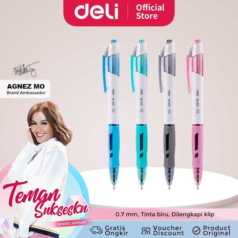 

Deli Ballpoint Pen / Bolpoin Pulpen 0.7mm Tinta Biru Isi 12 pcs Penulisan Halus Pegangan Nyaman EQ18