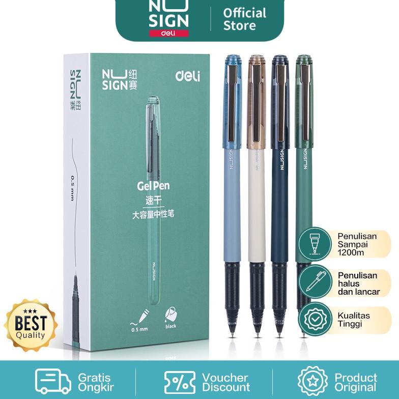 

Nusign Gel Pen / Pulpen Gel 0.5 mm Tinta Hitam Dapat Menulis Hingga 1200 Meter Warna Pastel NS567