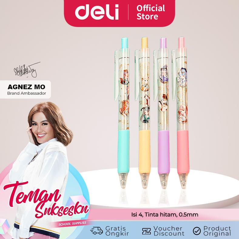 

Deli Pulpen Gel Lucu / Cute Gel Pen Isi 4 0.5 mm Tinta Hitam SA105