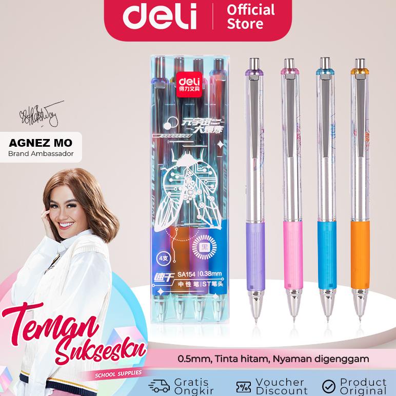 

Deli Pulpen Gel Besi / Metal Gel Pen Isi 4 0.38mm Tinta Hitam SA154