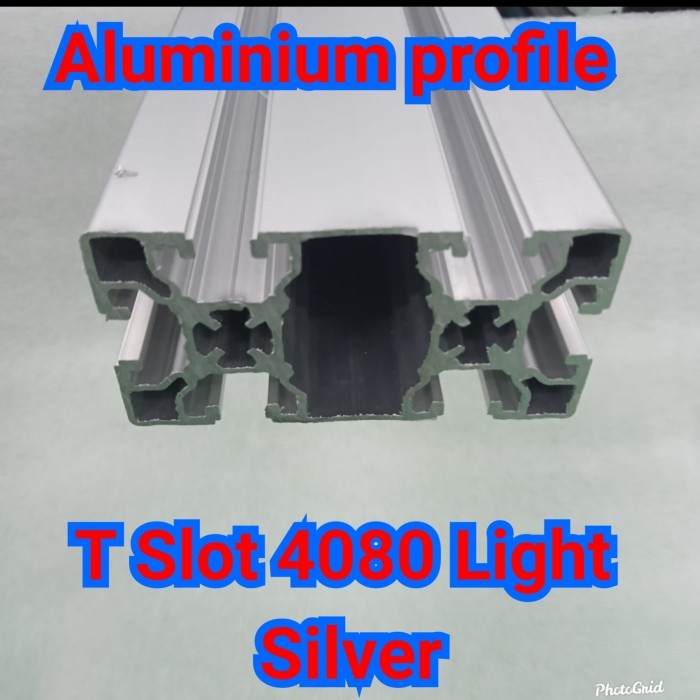 Aluminium profile T slot 4080 Light Silver Pjg 6 meter