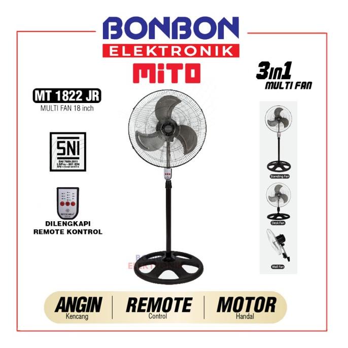 PROMO Mito Kipas Angin Besi MT 1822 JR / 1822JR MITOCHIBA 18inc REMOTE KODE AZ