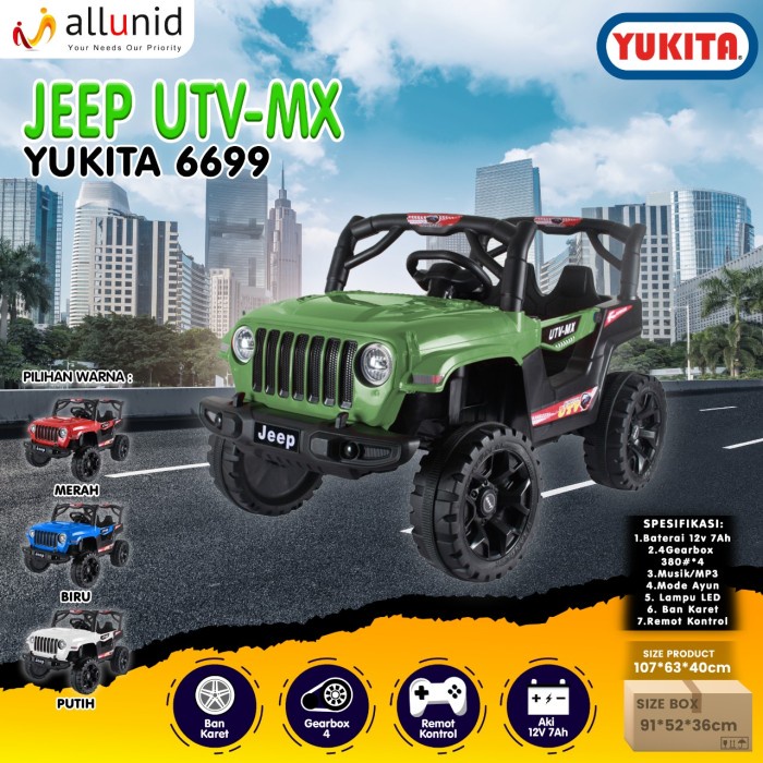 Ready Mobil Aki Yukita 6688 Jeep Raft & Yukita 6699 Jeep Utv - Mx Ban Karet