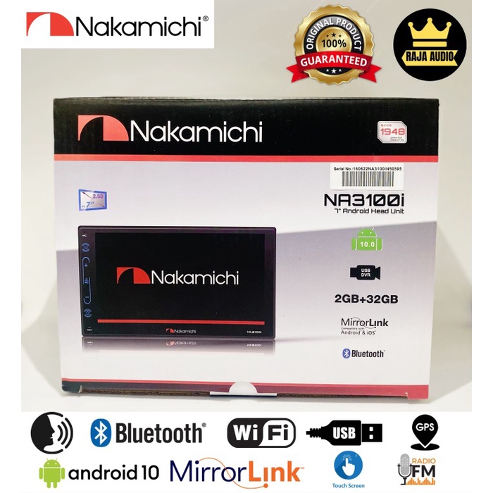 NEW NAKAMICHI NA-3100I VOICE COMMAND 7 INCH HEAD UNIT ANDROID DOUBLE DIN ORIGINAL TERBARU