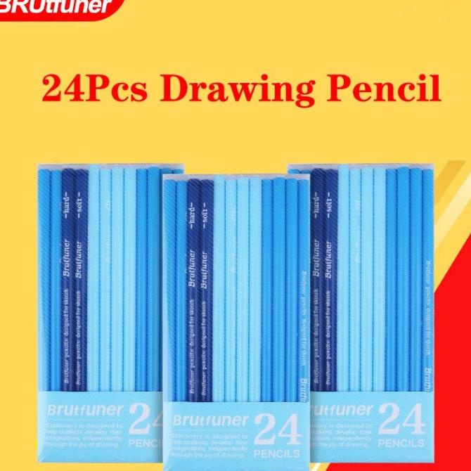 

Brutfuner 24Pcs Set Pensil Gambar Sketsa Profesional 6H -14B