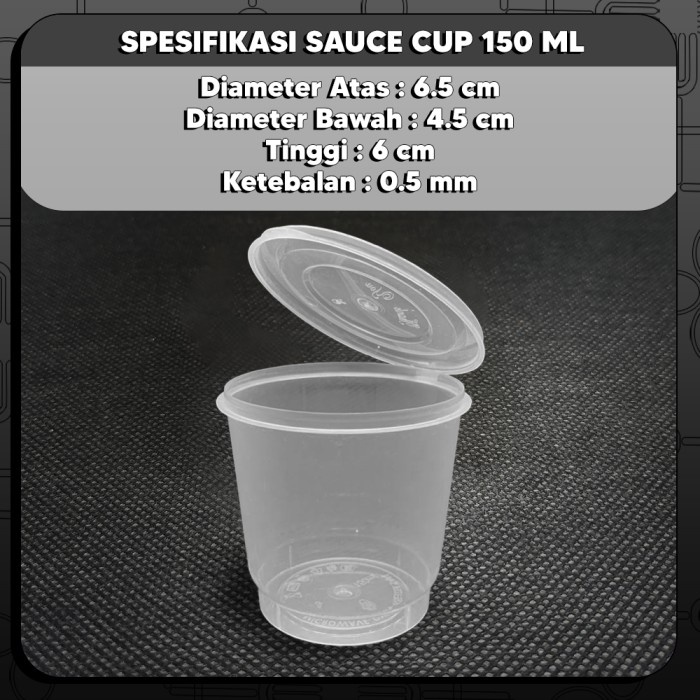 Murah Thinwall Tempat Saus Plastik 150ml / Sauce Cup 150 ml Food Container NON COD