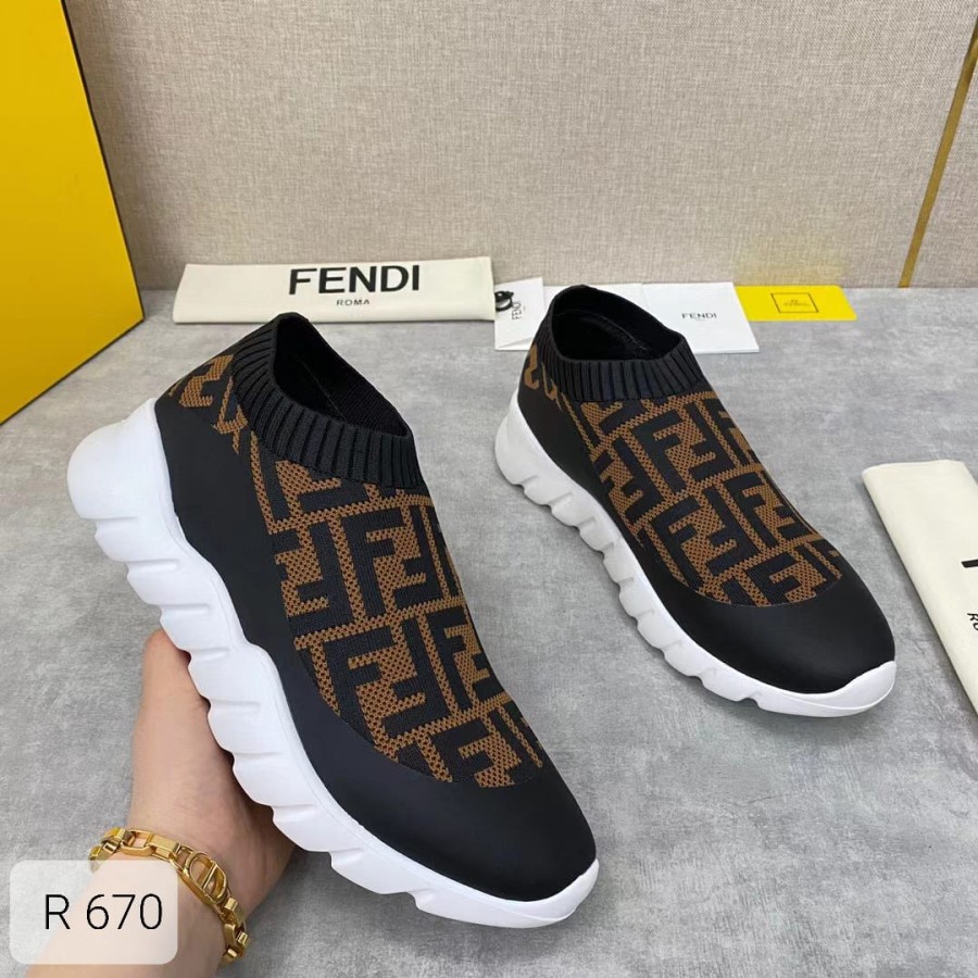 FENDI SEPATU SNEAKER SLIP ON PRIA BRANDED IMPORT SHOES PRIA CASUAL FORMAL- sepatu kerja / sepatu ket