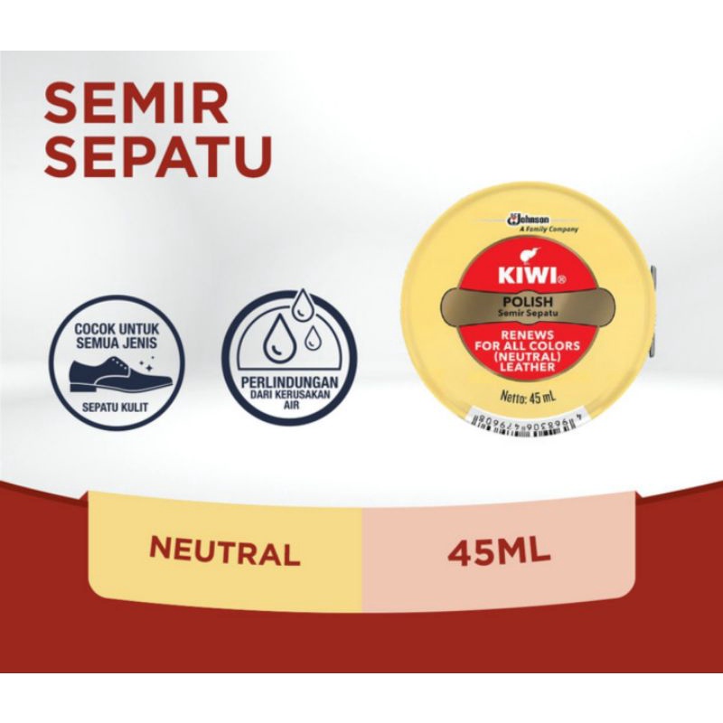 KIWI SEMIR SEPATU PASTE SP NEUTRAL 45ML ORIGINAL