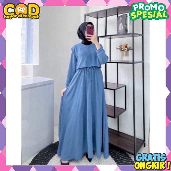 Jubah Cewek Muslimah Gamis Ibu2 Pengajian Bahan Tebal Bju Gamis Ibuibu Remaja Model Terbaru 2024 Max