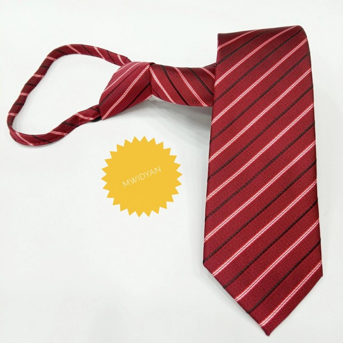 dasi dasi pria dasi instan merah maroon dasi siap pakai - m05(M4K1) dasi pria merah dasi kantor pria