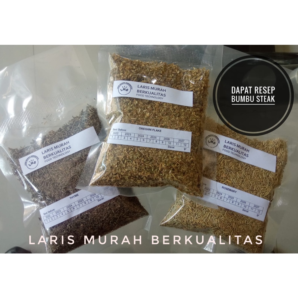 

Bumbu Marinasi Steak / Paket Oregano Thyme Rosemary @50 Gram