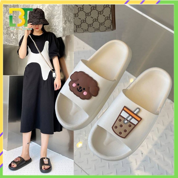 Lbt Sandal Rumah Slop 6565 Karakter Bear Boba Sendal Karet Empuk Impor