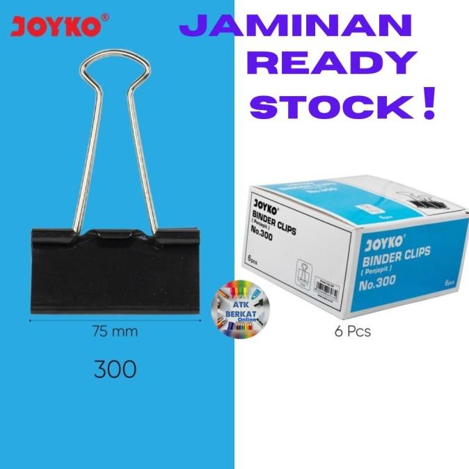 

[6 pcs] Binder Clip Klip Penjepit Kertas Hitam Jumbo No. 300(75mm)