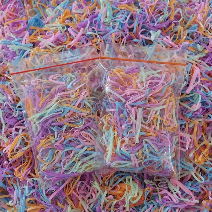 @#@#@#] karet rambut jepang kiloan warna warni / ikat karetan rambut anak