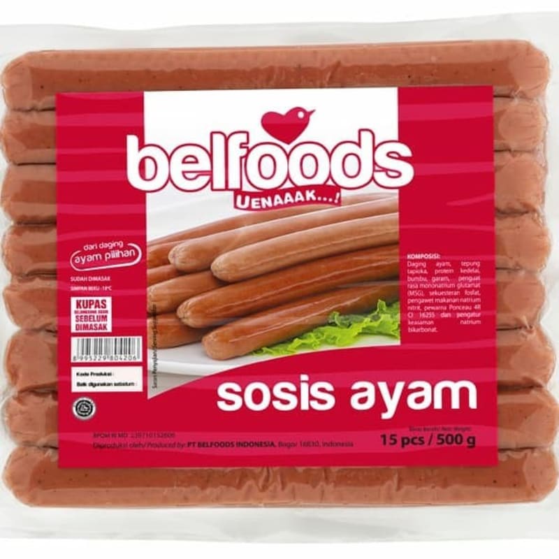 

Belfoods Uenaaak Sosis Ayam 500gr Chicken Sausage Belfood Frozen Food