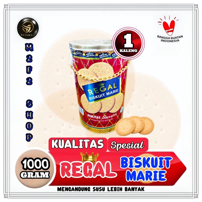 

Biskuit Marie Regal Original Kaleng - 1000 Gr 1 Kg (Harga Satuan)