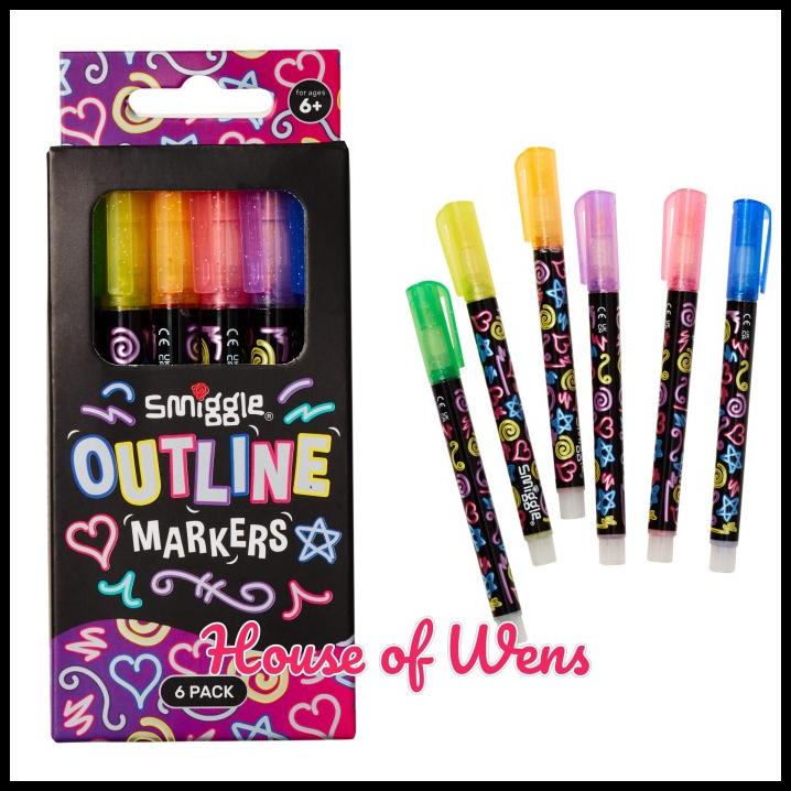 

HOT DEAL SMIGGLE OUTLINE MARKERS PACK X6 ORIGINAL - PEN OUTLINE !!