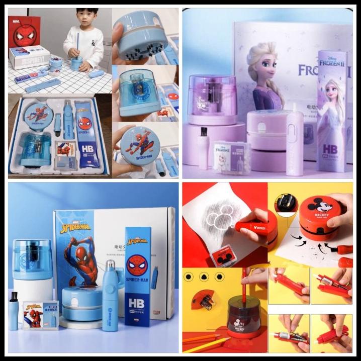 

GRATIS ONGKIR ALAT TULIS ELECTRIC STATIONERY SET MOTIF MIKI, FROZEN, SPIDERMAN/ KADO !!!!
